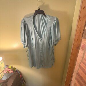 Blue Challis Top